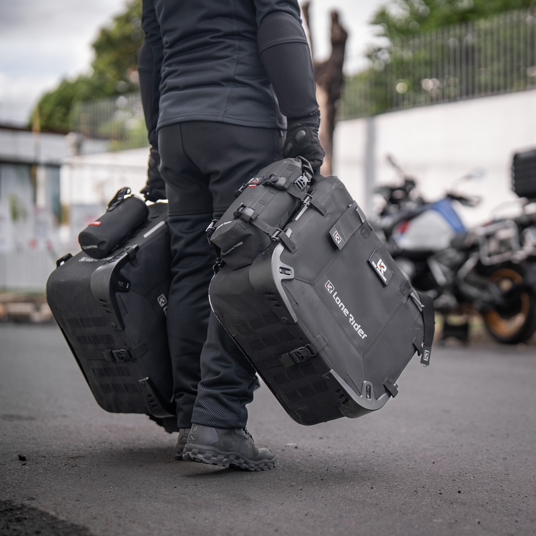 What's better than 2 pannier bags? Pannier bags with molle attachments