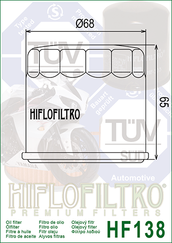HIFLO Oil Filter 138 - SUZUKI/APRILLA
